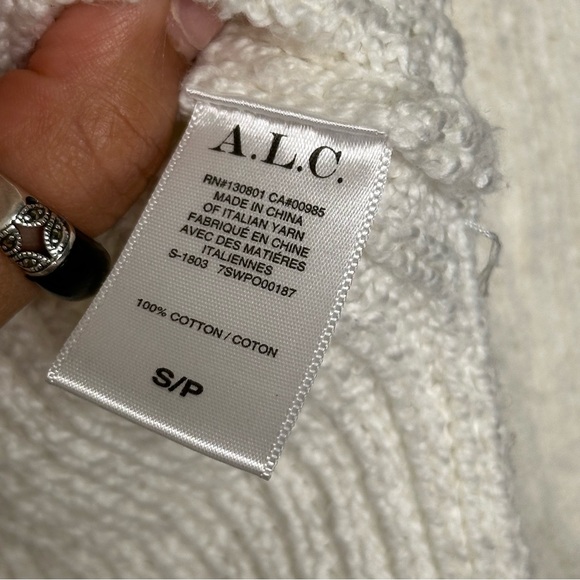 A.L.C. Cream Faux Wrap Deep Vneck Knit Sweater - Picture 7 of 9